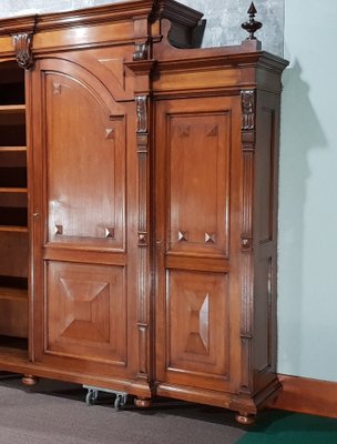 Antique Oak 4-Door Wardrobe-NQV-637663