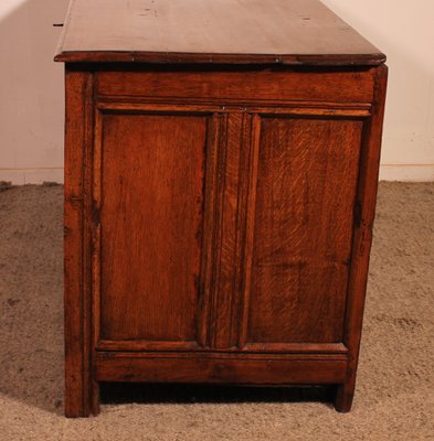 Antique Oak Chest with Inlays-HPU-2019897