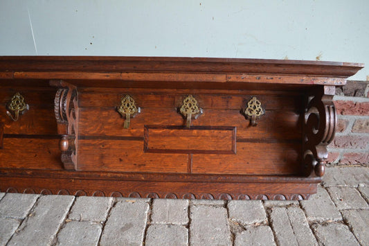 Antique Oak Coat Rack