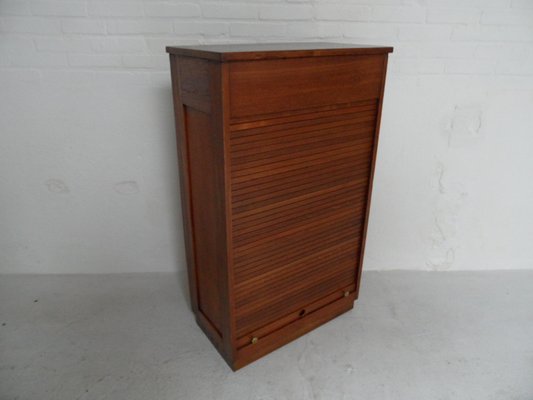 Antique Oak Filing Cabinet with Roller Shutter, 1890s-PNJ-2020185