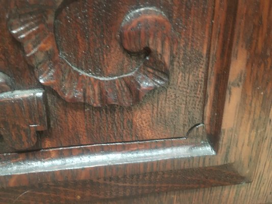 Antique Oak & Marble Chest of Drawers, 1920s-WQQ-954739