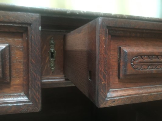 Antique Oak & Marble Chest of Drawers, 1920s-WQQ-954739