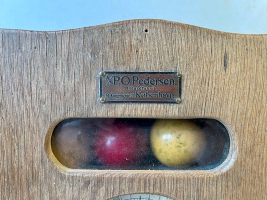 Antique Oak Mechanical Billiard Clock with Timer by P. O. Pedersen Copenhagen, 1920s-LCR-1399284