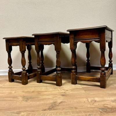 Antique Oak Nesting Tables, Set of 3-ALF-2033542