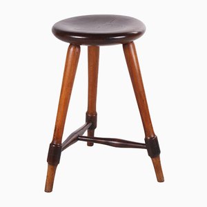 Antique Oak Stool with Patina, 1920s-EZZ-883383