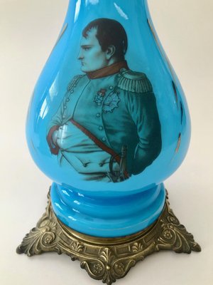 Antique Opaline Glass Oil Table Lamps Depicting Napoleon and Josephine, 1890s, Set of 2-BAF-1401469