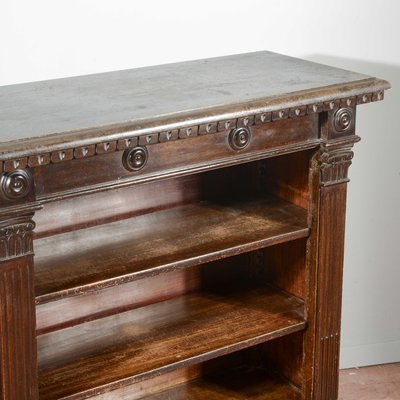 Antique Open Bookcase with Lion Feet, 1900s-RAQ-2016960