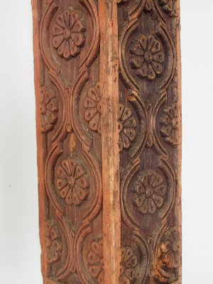 Antique Orient Hand-Carved Wooden Pillar Column, Swat Valley Pakistan, 1890s-UZN-1407576