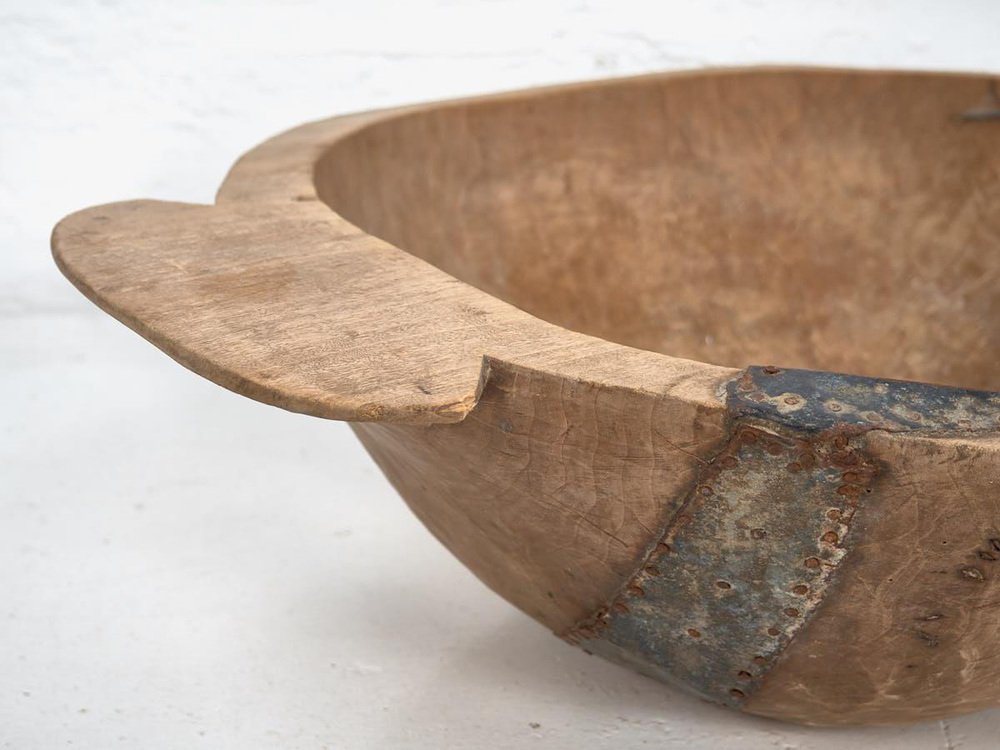 Antique Oval Flour Kneading Bowl, 1900