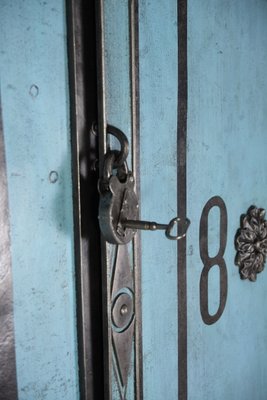 Antique Oversized Blue Iron Double Doors, 1880s-IND-1351125