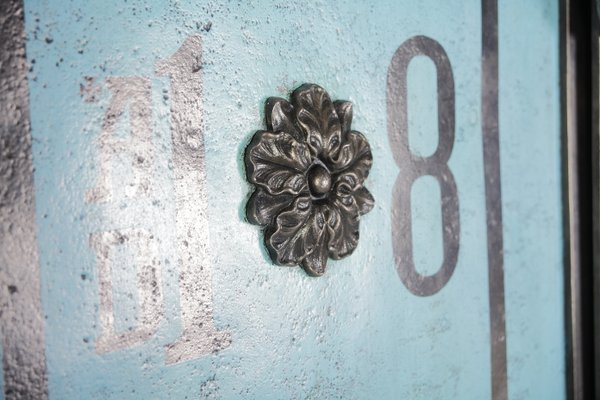 Antique Oversized Blue Iron Double Doors, 1880s-IND-1351125