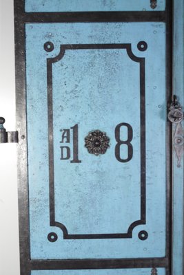 Antique Oversized Blue Iron Double Doors, 1880s-IND-1351125