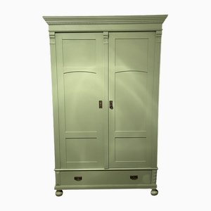 Antique Painted Green Wooden Wardrobe-OXJ-1721906