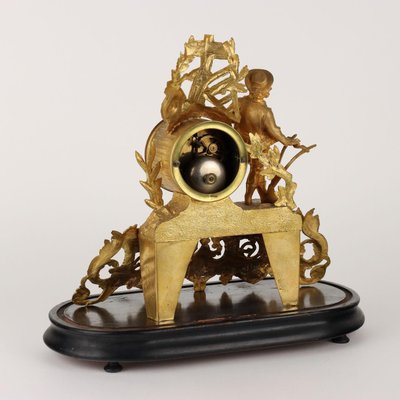 Antique Parisian Clock in Glass Case-VMM-2023892