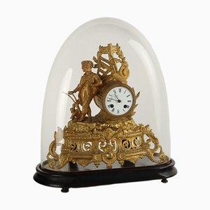 Antique Parisian Clock in Glass Case-VMM-2023892