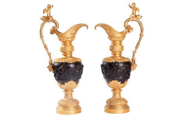 Antique Patinated Bronze Ewers, Set of 2-CEJ-488396