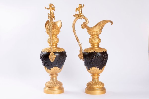 Antique Patinated Bronze Ewers, Set of 2-CEJ-488396