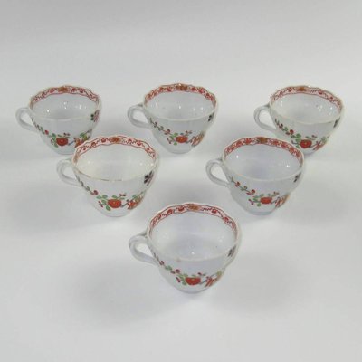 Antique Patterned Imari Cups & Saucers from Meissen, Set of 6-BMM-765488