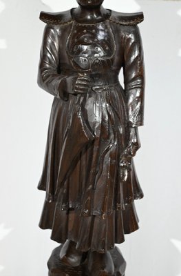 Antique Pedestal in Chestnut, 1890s-RVK-1771123