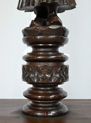 Antique Pedestal in Chestnut, 1890s-RVK-1771123