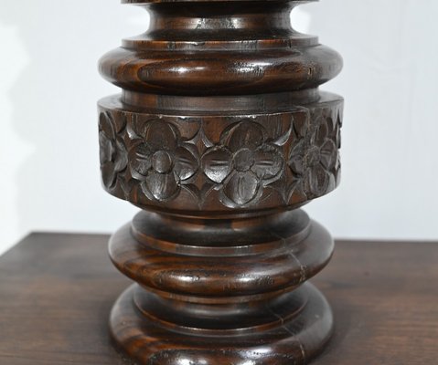 Antique Pedestal in Chestnut, 1890s-RVK-1771123