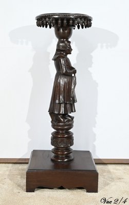 Antique Pedestal in Chestnut, 1890s-RVK-1771123