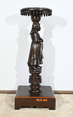 Antique Pedestal in Chestnut, 1890s-RVK-1771123