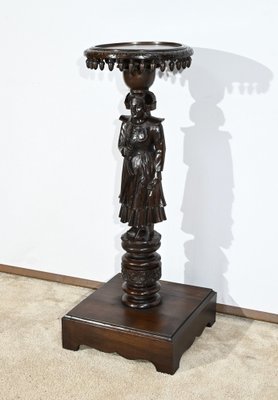 Antique Pedestal in Chestnut, 1890s-RVK-1771123