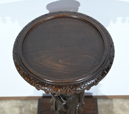 Antique Pedestal in Chestnut, 1890s-RVK-1771123