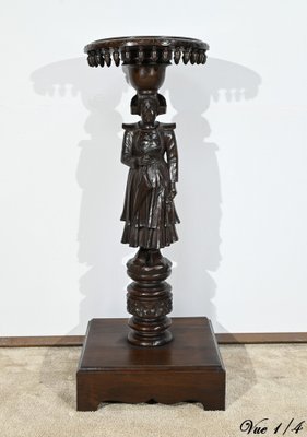 Antique Pedestal in Chestnut, 1890s-RVK-1771123