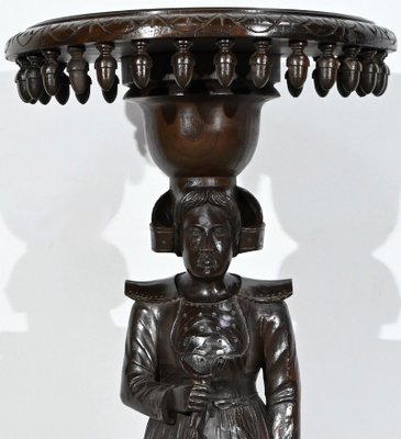 Antique Pedestal in Chestnut, 1890s-RVK-1771123