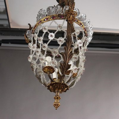 Antique Pendant in Gilded Bronze and Glass-VMM-2023927