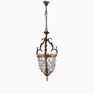 Antique Pendant in Gilded Bronze and Glass-VMM-2023927