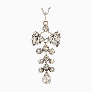 Antique Pendant in Silver and 18K Rose Gold with Diamonds-OLU-1292416