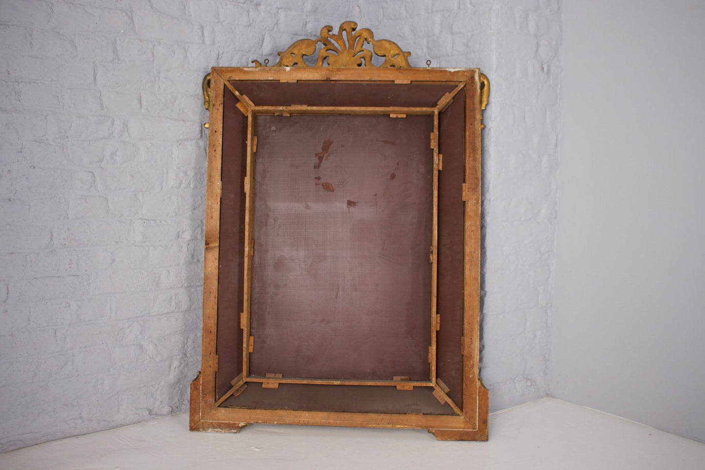 Antique Pillar Framed Mirror, 1890s