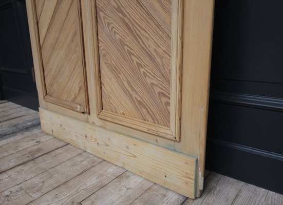 Antique Pine Door with Glass, 1890s-TAT-1767909