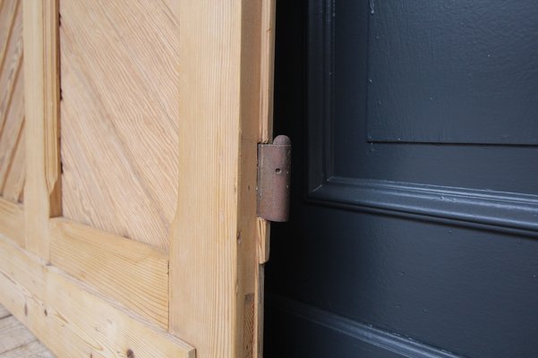 Antique Pine Door with Glass, 1890s-TAT-1767909