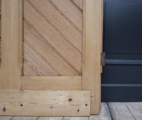 Antique Pine Door with Glass, 1890s-TAT-1767909