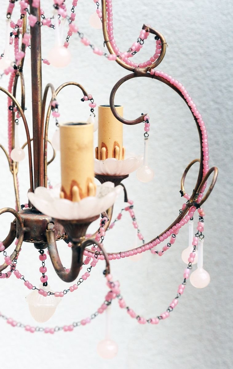 Antique Pink Opaline Chandelier-TJ-769652