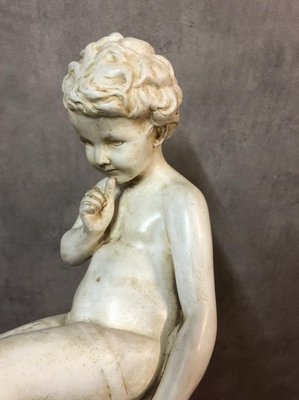 Antique Plaster Silent Child of Falconnet Sculpture-SDV-673935