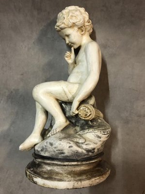 Antique Plaster Silent Child of Falconnet Sculpture-SDV-673935