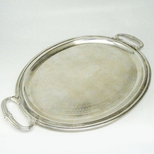 Antique Polish Oval Guilloshed Tray from Bros. Henneberg, 1890s