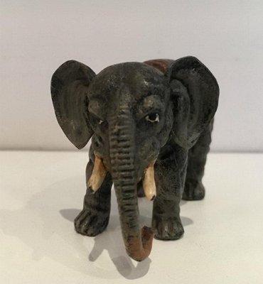 Antique Polychrome Elephant, 1900s-BA-658294