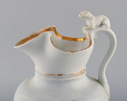 Antique Porcelain Chocolate Jug with Modelled Lion from Bing & Grøndahl