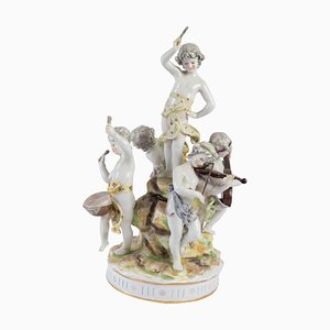 Antique Porcelain Group the Music Players-WFS-744707