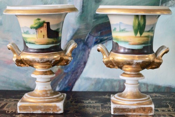 Antique Porcelain Medici Vases, Set of 2-DVX-868475