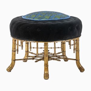 Antique Pouf in Gilded Wood, 1880-CEJ-1788075