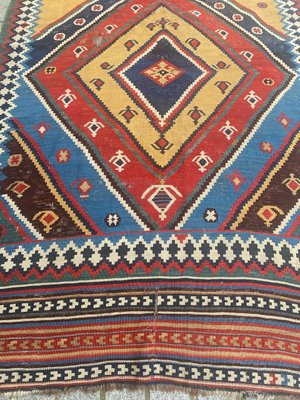 Antique Qashqai Kilim Rug-YMM-1153797