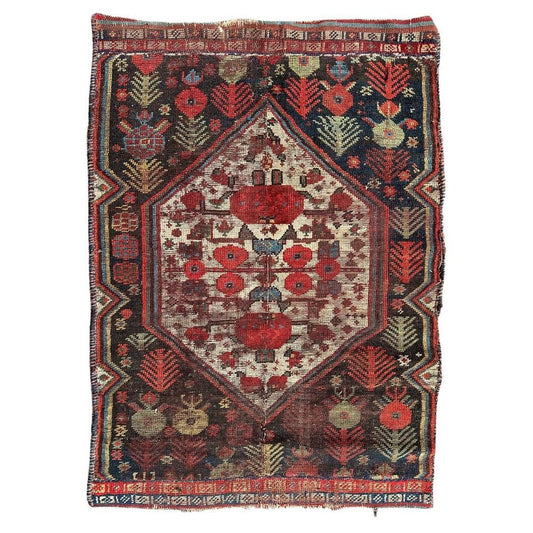 Antique Qashqai Rug, 1890s