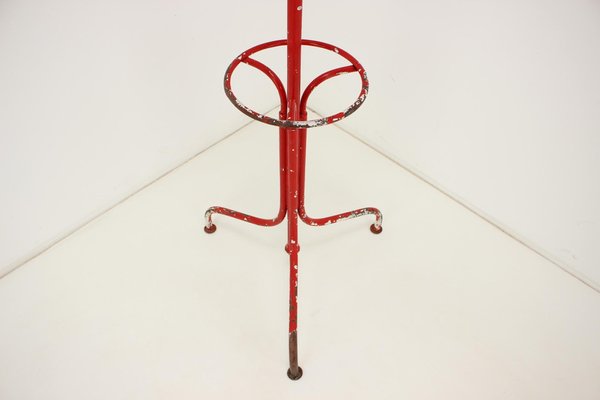 Antique Red Cast Iron Coat Rack, 1920s-TZ-1269898